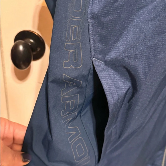 Under Armour Navy Gray Golf Jacket Men’s Black Storm Zipper Sz L - Picture 6 of 13